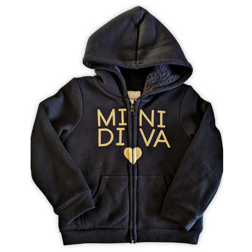Mini Diva Zip-Up Sherpa Hoodie 3T